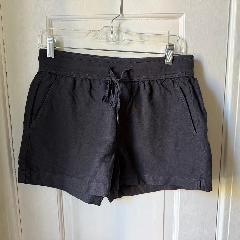 GAP Women's Navy Blue Linen Blend Drawstring Shorts Womens Size Small